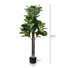 Qin Yerong Solid Wood Cloth Silk Flower 4ft Green Indoor and Outdoor Universal British Simulation Artificial Tree Plant